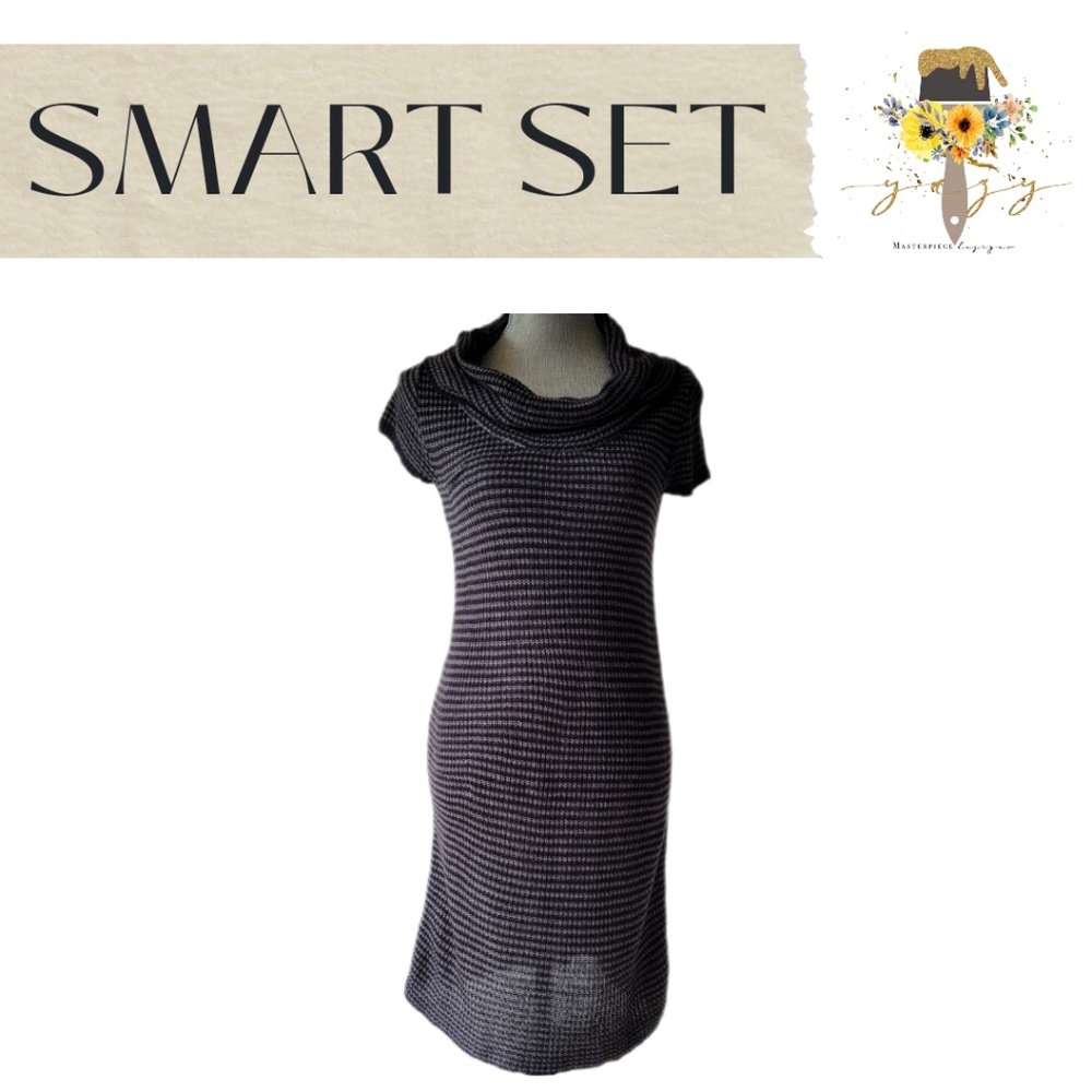 SMART SET XS, Grey/Black, Sweater Dress